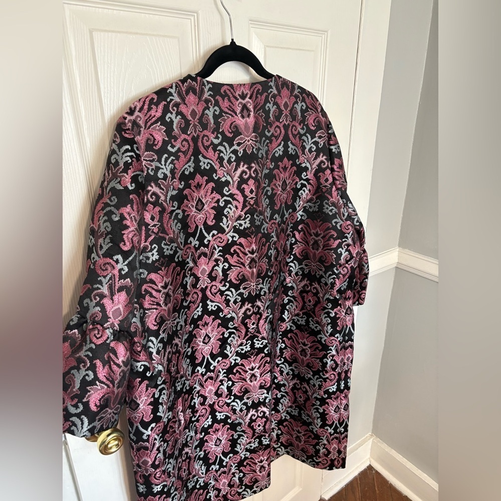 Kate Spade Finer Things Tapestry Jacquard Jacket – Size 14 – Metallic Blue/Pink - Picture 10 of 13